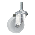 Light Duty Swivel White PP Threaded Stem Casters